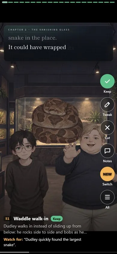 The review feed on a phone